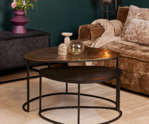 Set de tables basses Jarrel en aluminium noir – 90 cm