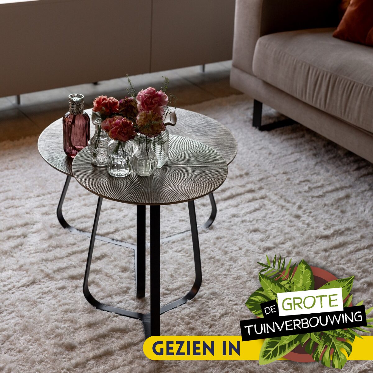 Table basse Kate en aluminium doré – 40 cm – Image 2
