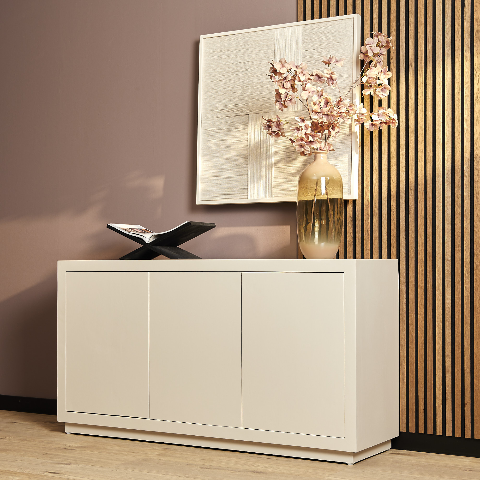 Buffet Brussel en bois de manguier finition sable – 150 cm