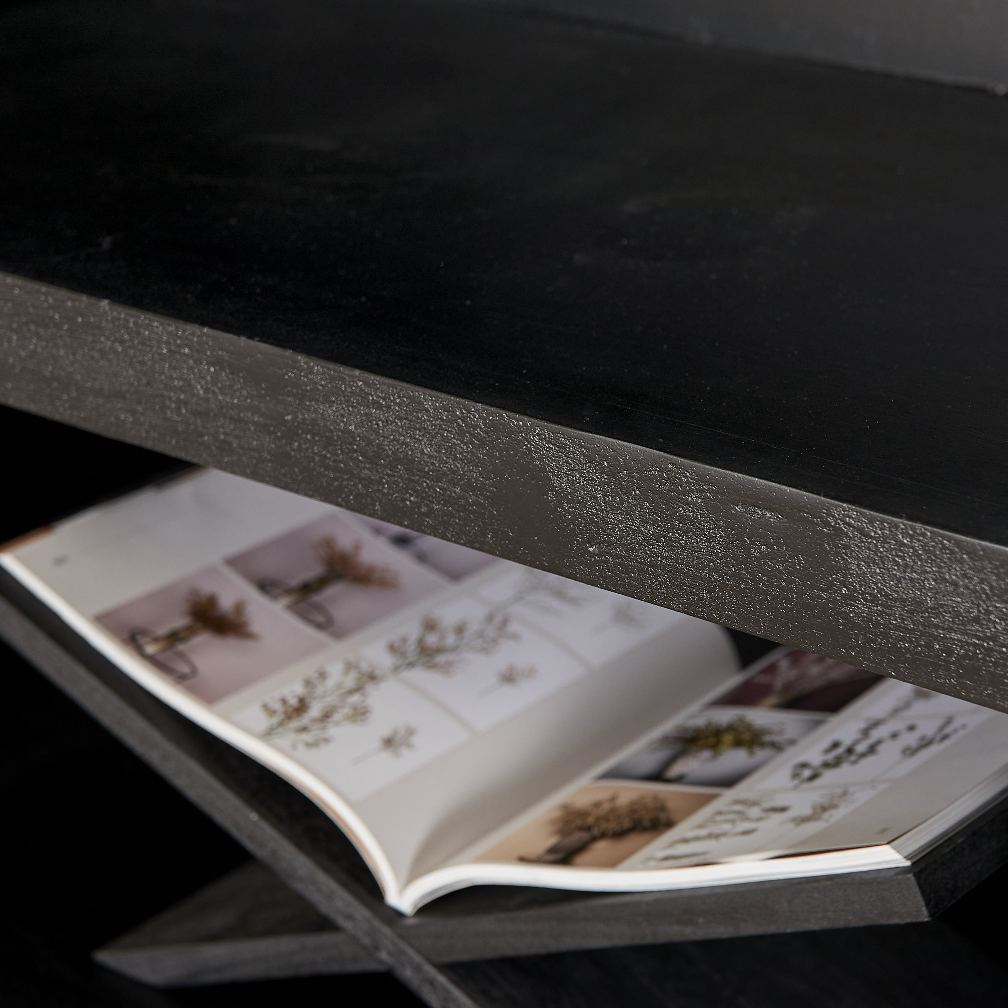 Bibliothèque à compartiments Brussel XL en bois de manguier noir – 160 cm – Image 2