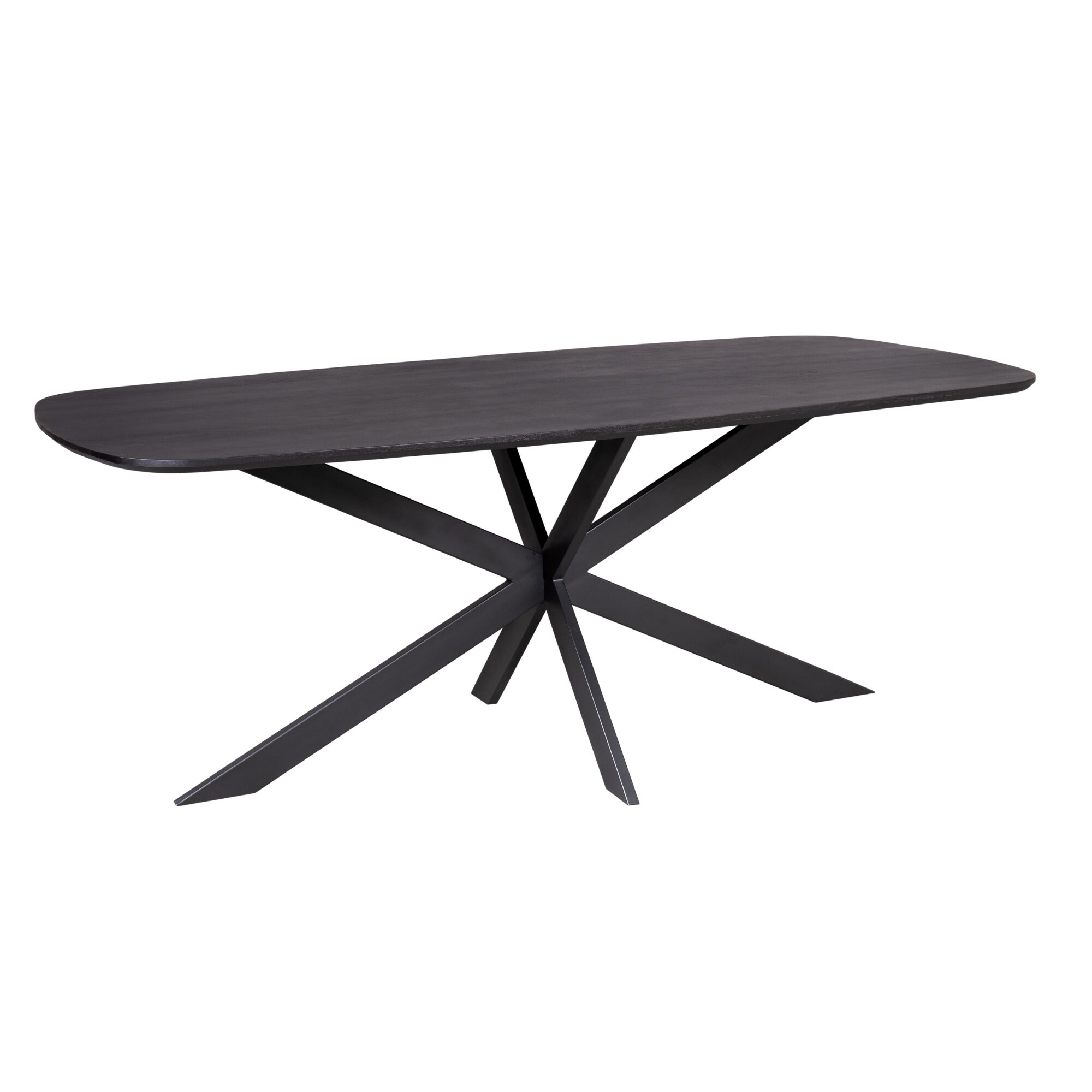 Table à manger ovale danoise Elegance en bois de manguier noir – 200 cm