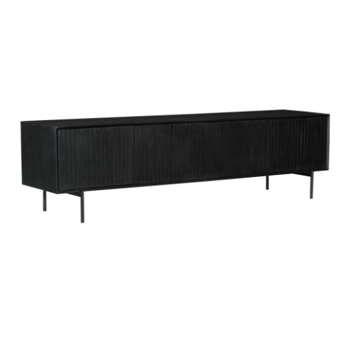 Meuble TV Madison en bois de manguier noir – 210 cm – Image 8
