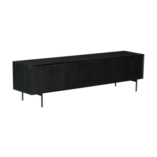 Meuble TV Madison en bois de manguier noir – 210 cm – Image 9