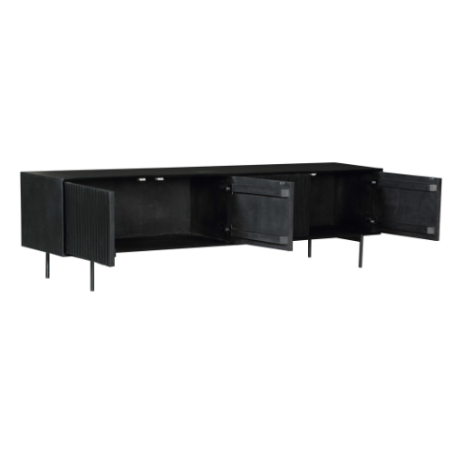 Meuble TV Madison en bois de manguier noir – 210 cm – Image 10