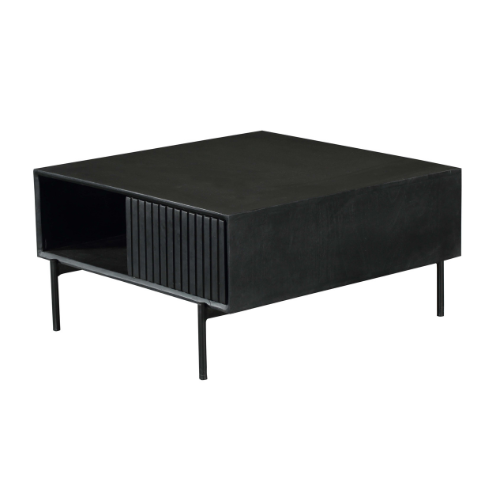 Table basse carrée Madison en bois de manguier noir – 80 cm – Image 6