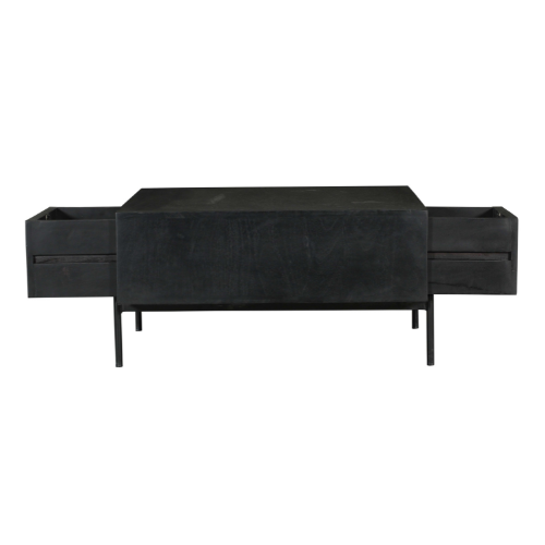 Table basse carrée Madison en bois de manguier noir – 80 cm – Image 7