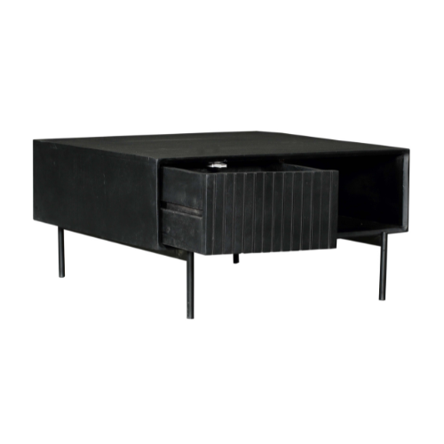 Table basse carrée Madison en bois de manguier noir – 80 cm – Image 8