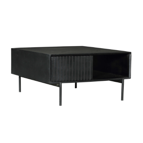 Table basse carrée Madison en bois de manguier noir – 80 cm – Image 5