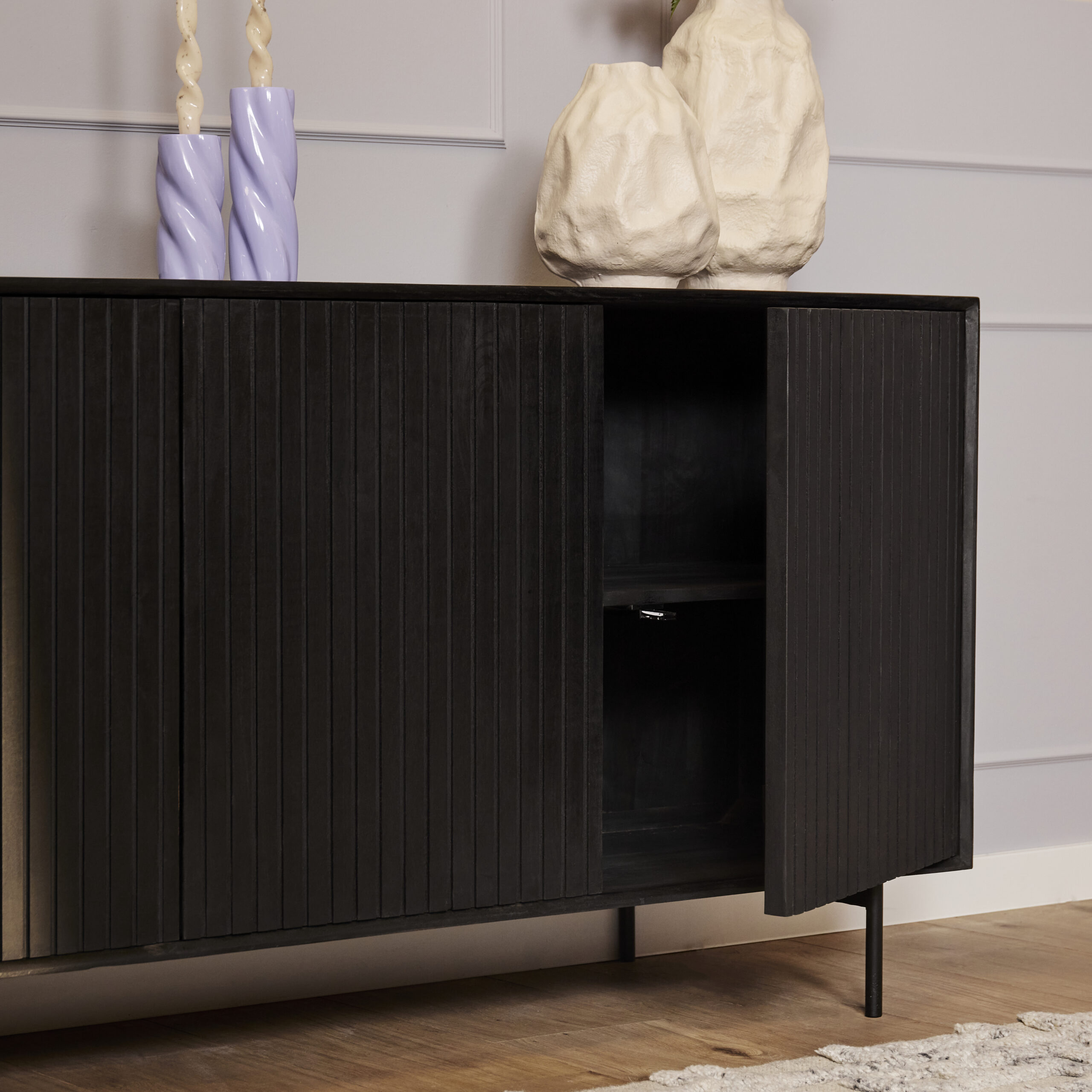 Buffet Madison en bois de manguier noir – 210 cm – Image 2