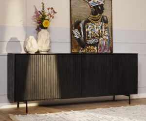 Buffet Madison en bois de manguier noir – 210 cm