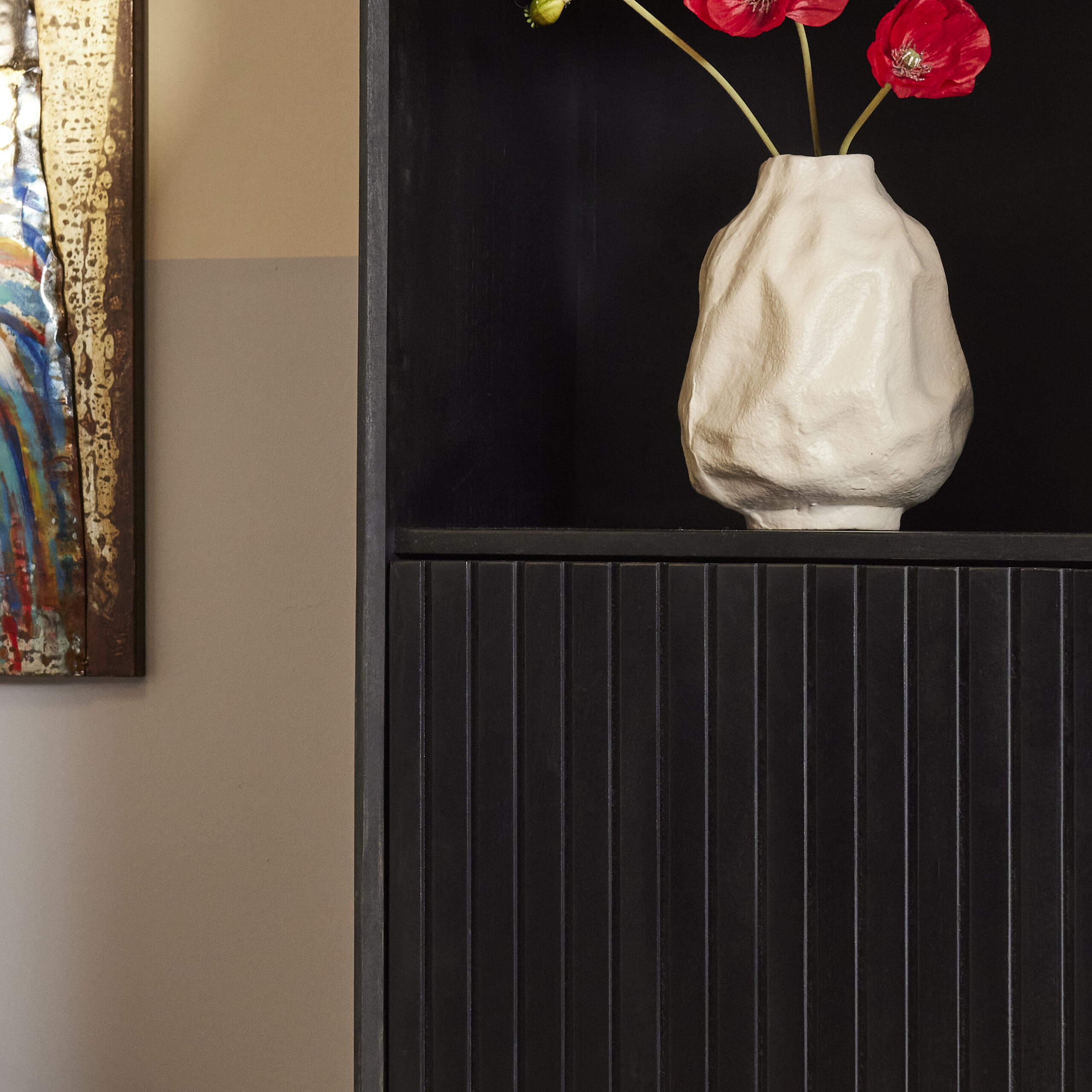 Bibliothèque Madison en bois de manguier noir – 55 cm – Image 2