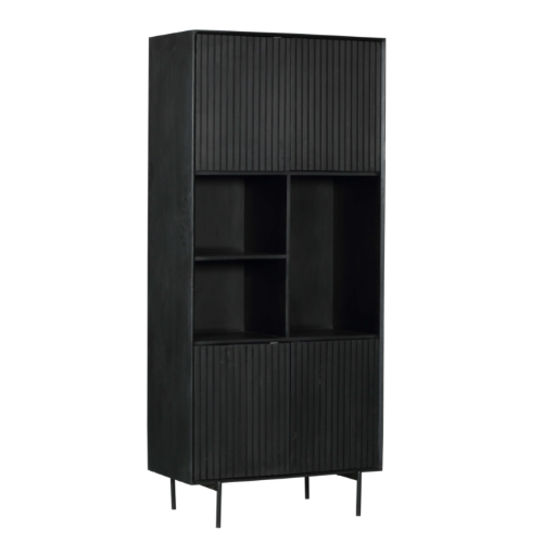 Bibliothèque à compartiments Madison en bois de manguier noir – 90 cm – Image 4