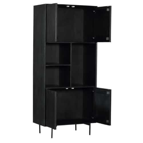 Bibliothèque à compartiments Madison en bois de manguier noir – 90 cm – Image 5