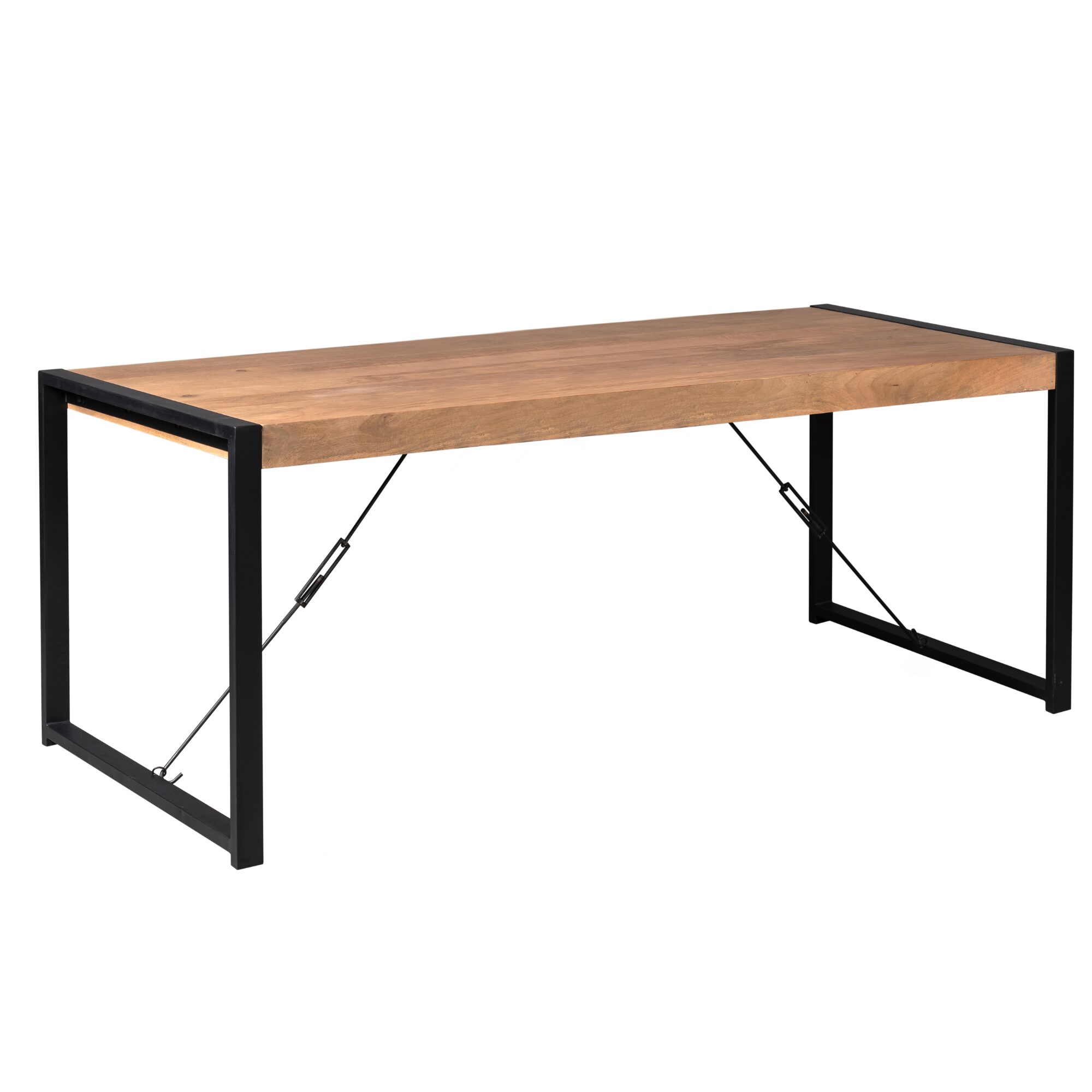 Table à manger rectangulaire Boaz en bois de manguier naturel – 200 cm – Image 4
