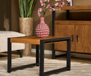 Table d’appoint Boaz en bois de manguier naturel – 60 cm