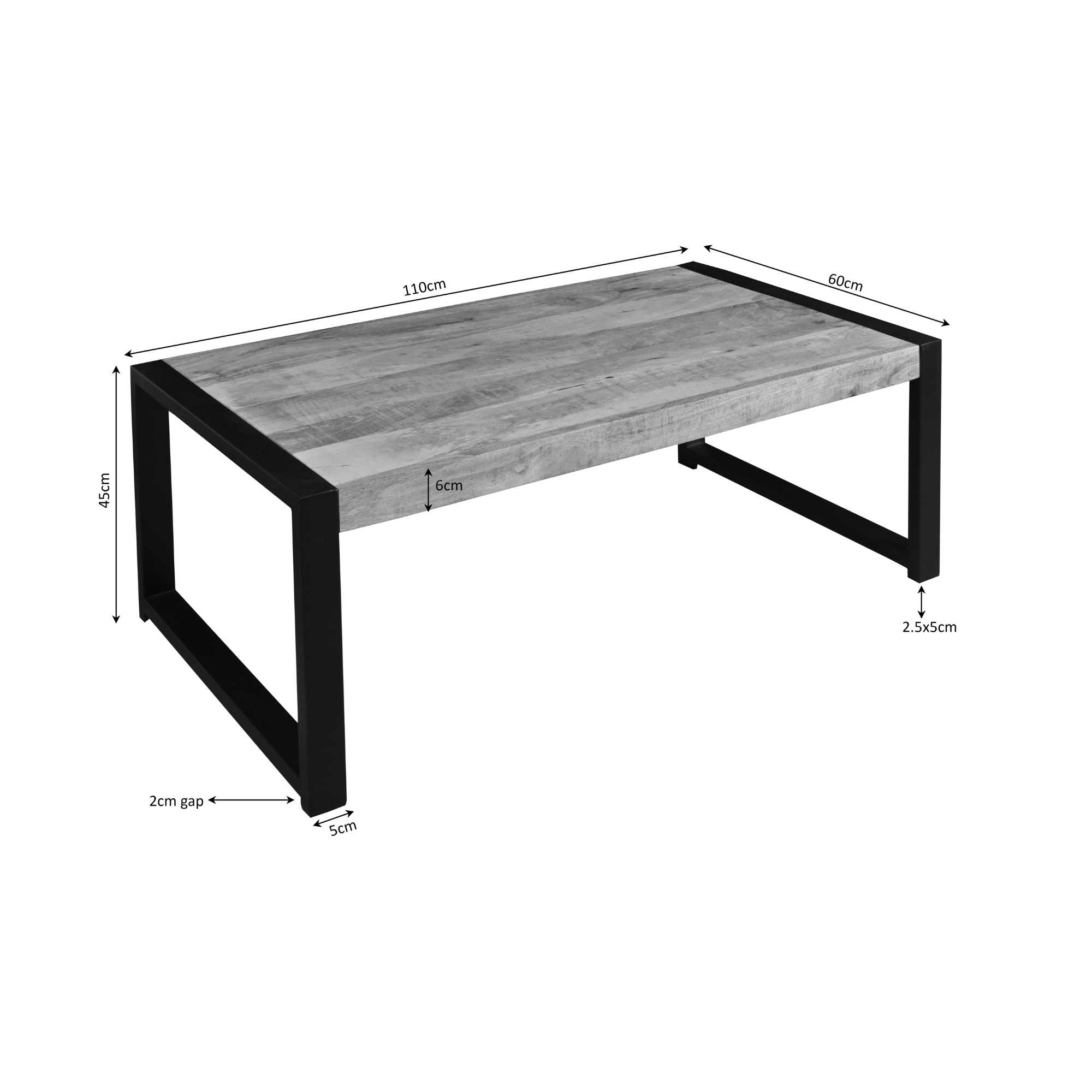 Table basse Boaz en bois de manguier naturel – 110 cm – Image 4