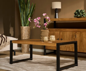 Table basse Boaz en bois de manguier naturel – 110 cm