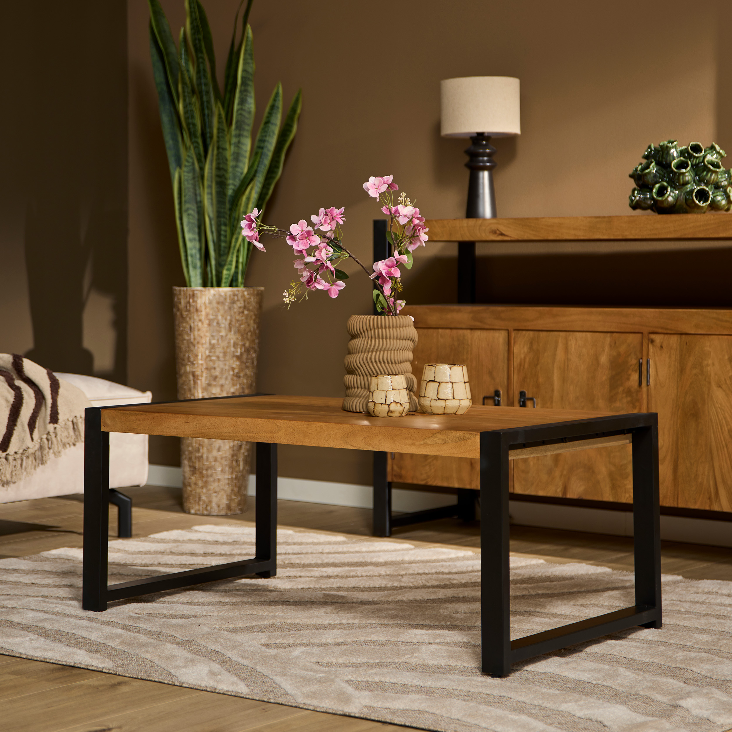 Table basse Boaz en bois de manguier naturel – 110 cm