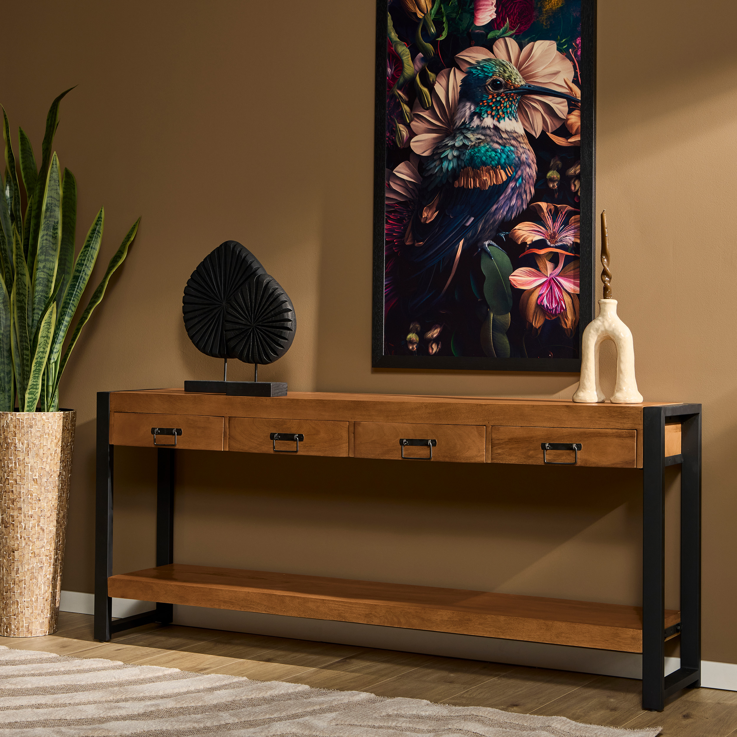 Console Boaz en bois de manguier naturel – 180 cm