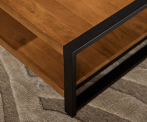 Alternative view of Table basse carrée Boaz en bois de manguier naturel – 80 cm