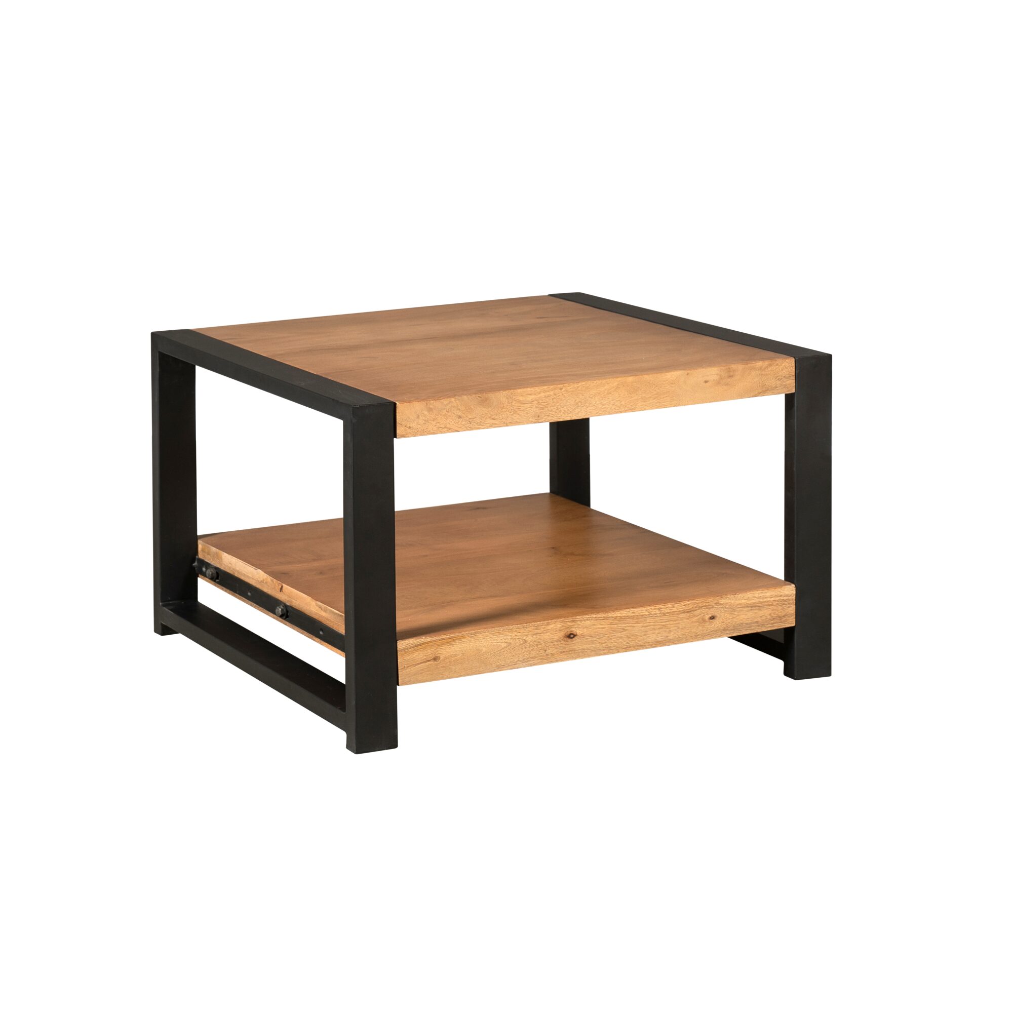 Table basse carrée Boaz en bois de manguier naturel – 80 cm – Image 4