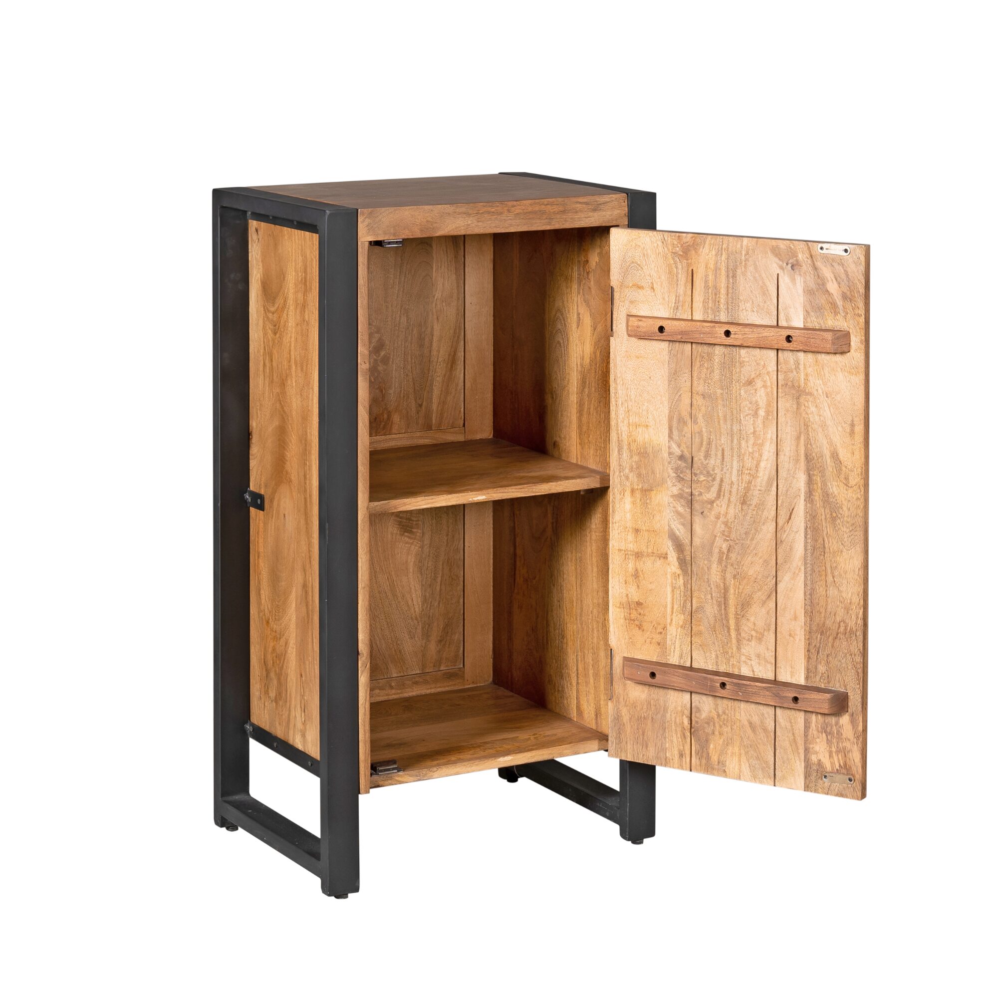 Armoire d’entrée Boaz avec porte en bois de manguier naturel – Image 3