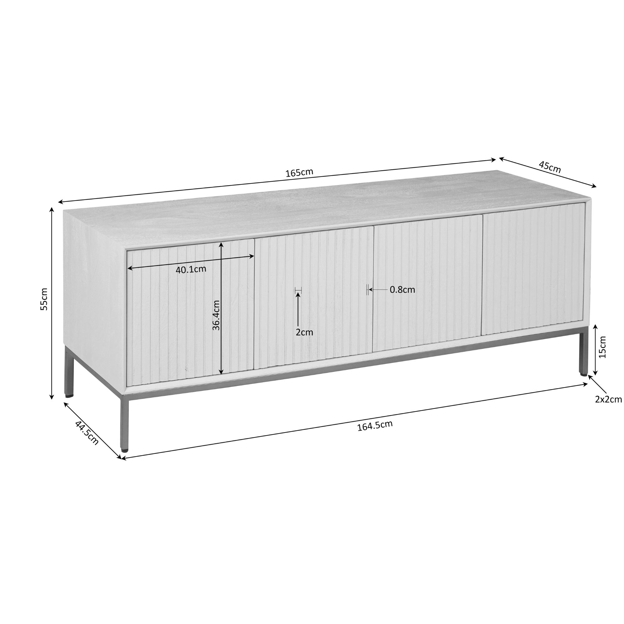Meuble TV Madison en bois de manguier naturel – 165 cm – Image 21