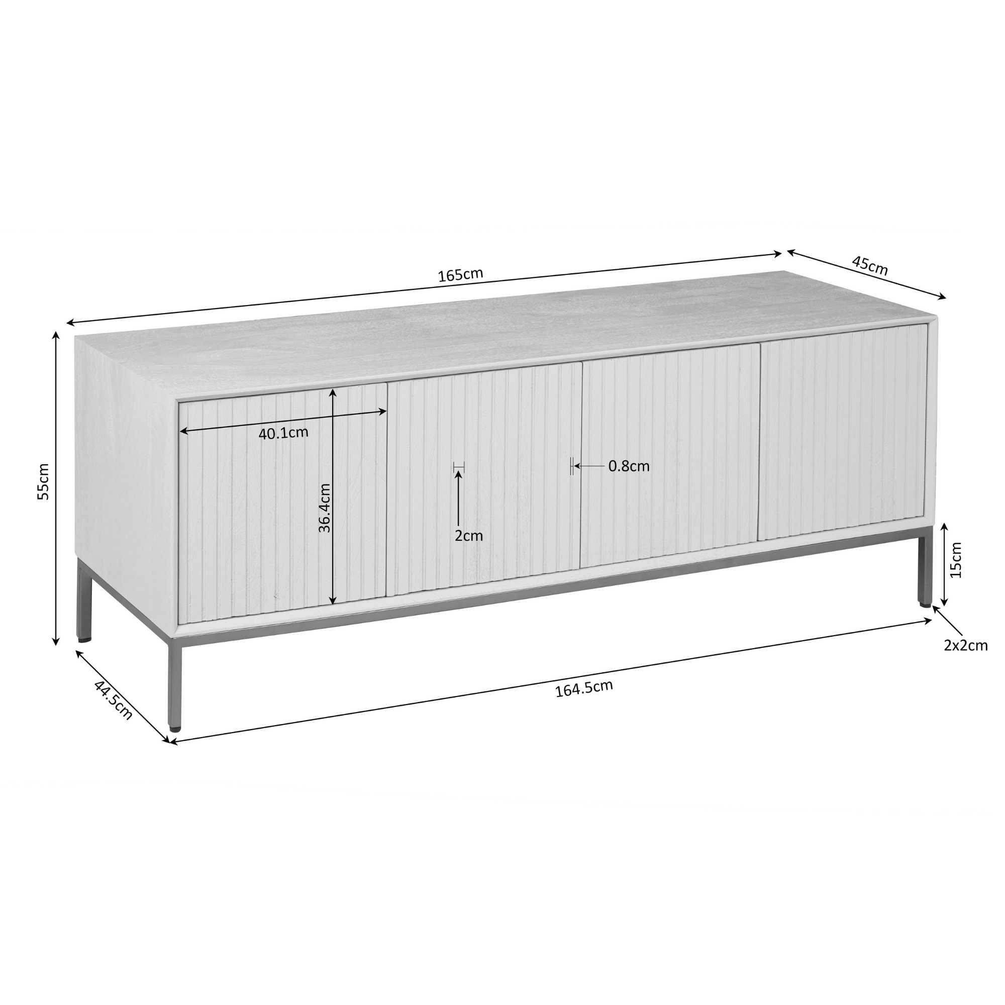 Meuble TV Madison en bois de manguier naturel – 165 cm – Image 9