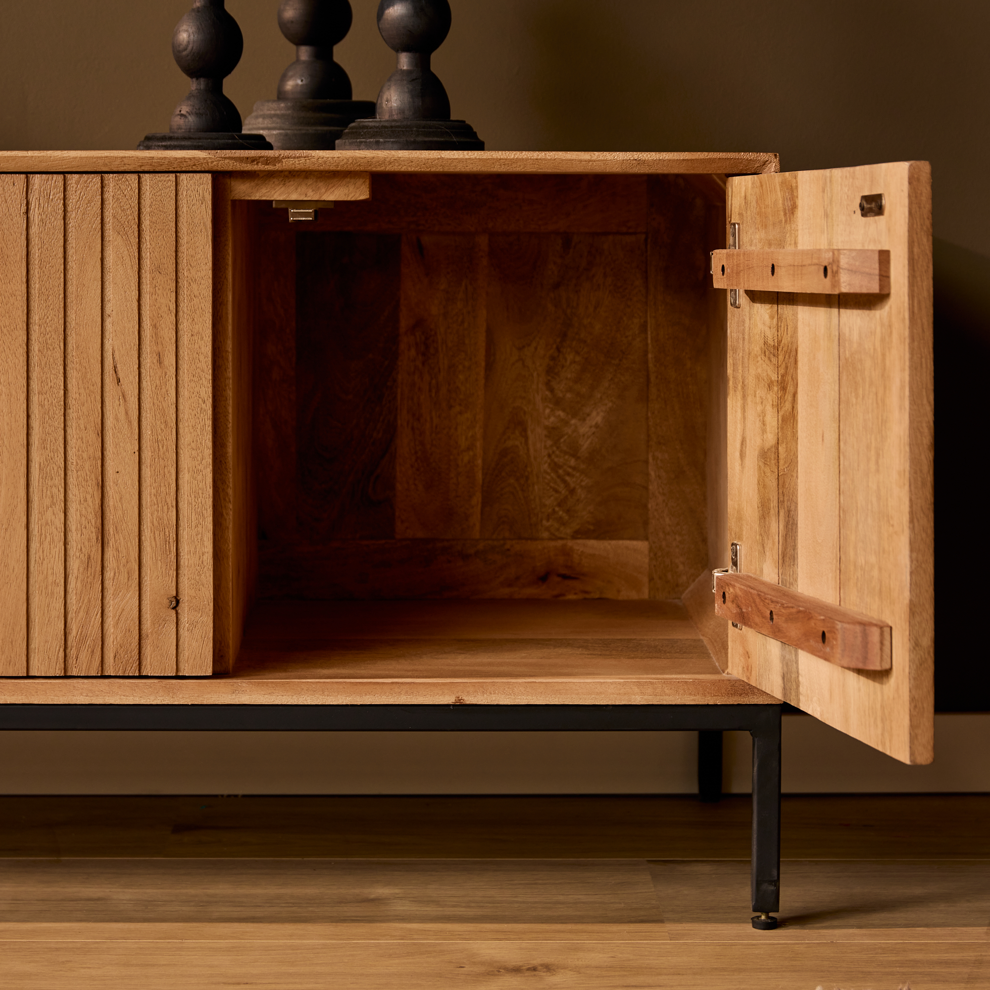 Meuble TV Madison en bois de manguier naturel – 165 cm – Image 4