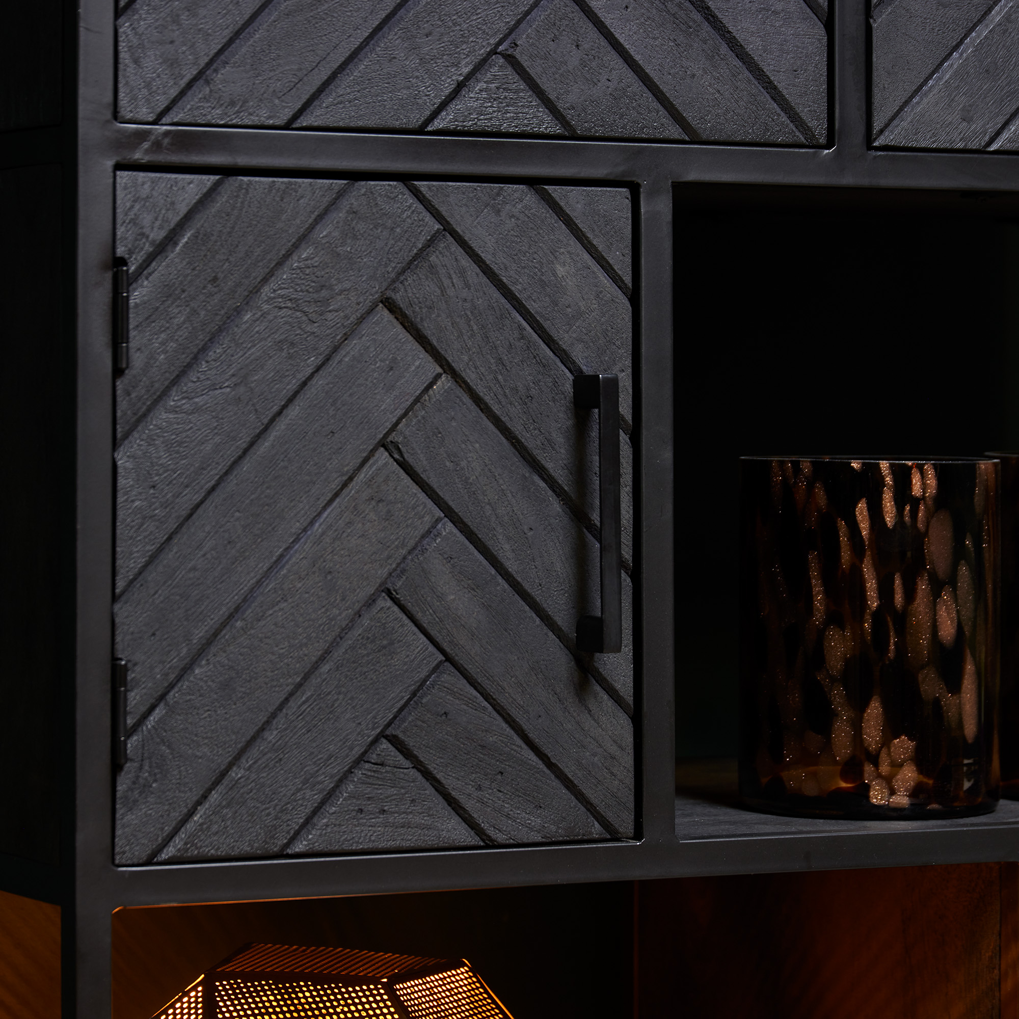 Bibliothèque New York en bois de manguier noir – 90 cm – Image 2