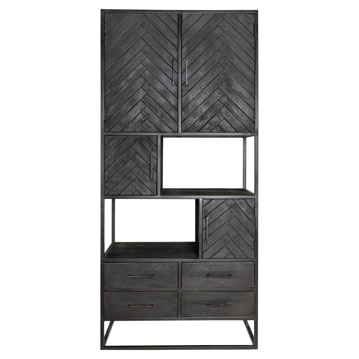 Bibliothèque New York en bois de manguier noir – 90 cm – Image 4