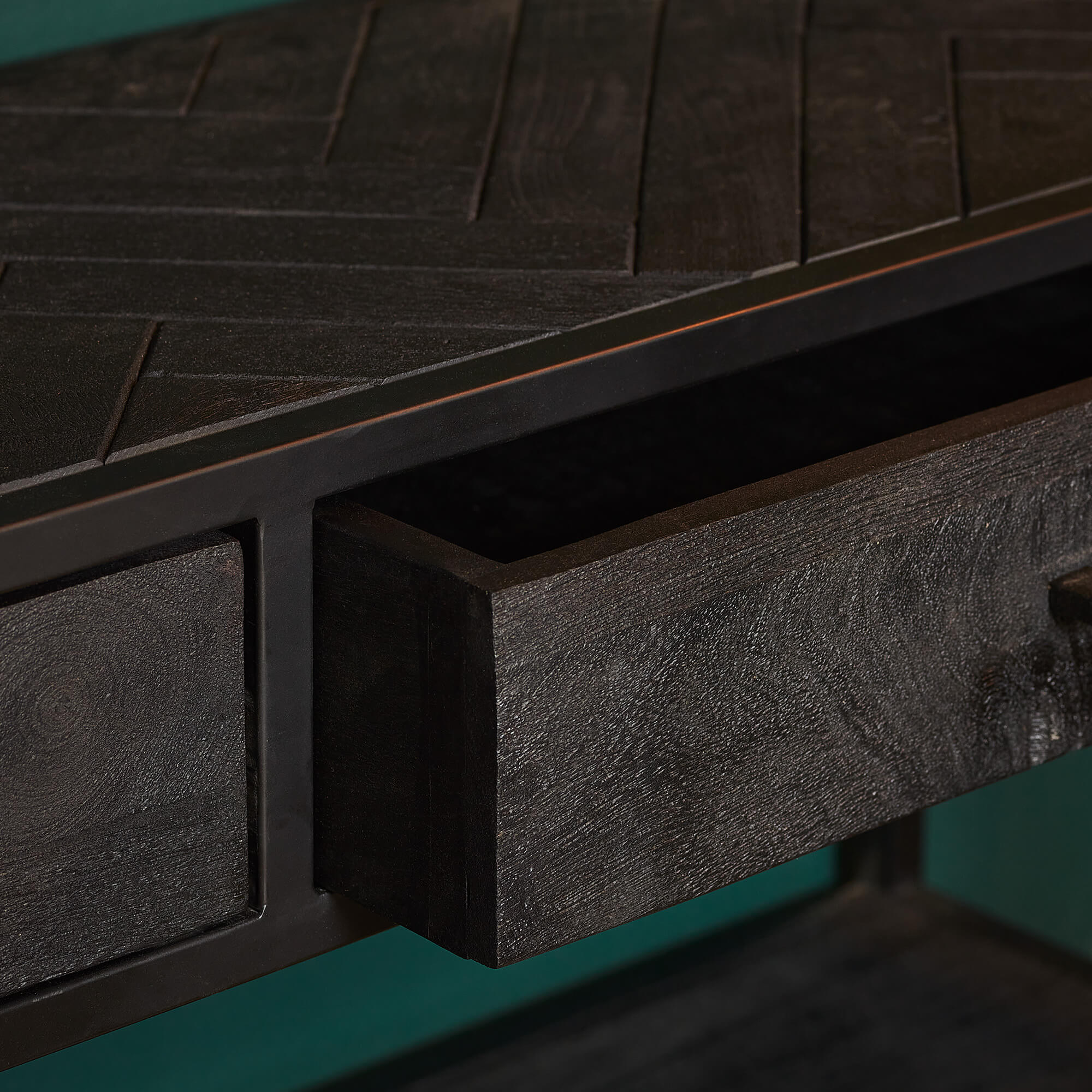 Console New York en bois de manguier noir – 120 cm – Image 3