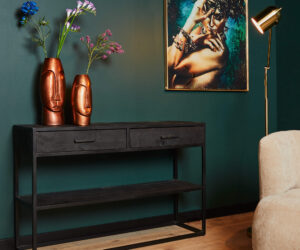 Console New York en bois de manguier noir – 120 cm