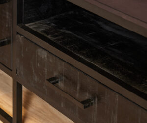 Alternative view of Meuble TV Denver en bois de manguier noir – 145 cm