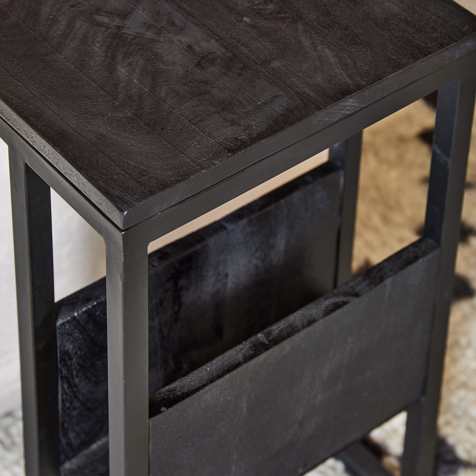 Table basse en bois de manguier noir – 53 cm – Image 5