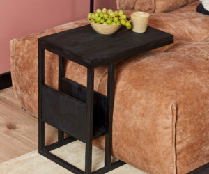 Table basse en bois de manguier noir – 53 cm