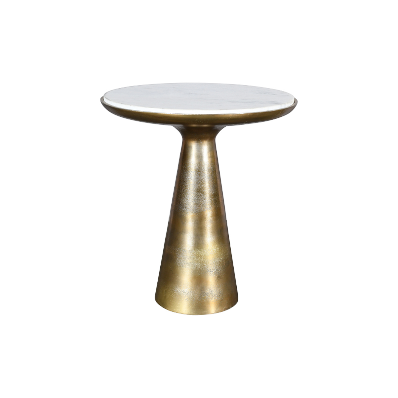 Table d’appoint Essy en marbre blanc/métal – 45 cm – Image 7