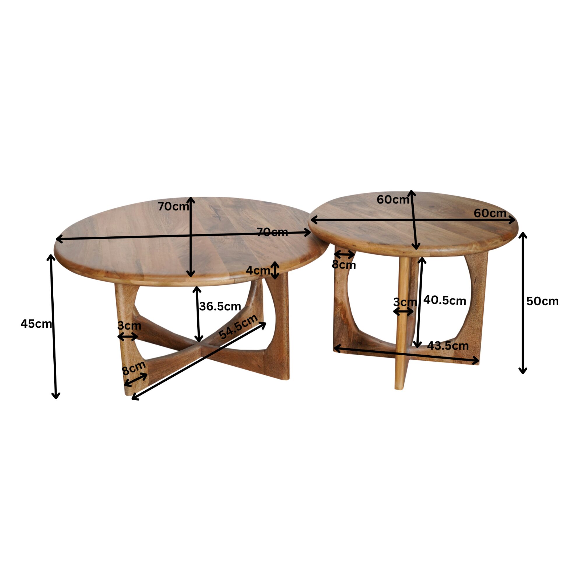 Table d’appoint Milou en bois de manguier naturel – 60 cm – Image 3