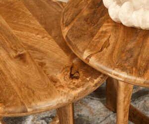 Alternative view of Table basse ronde Milou en bois de manguier naturel – 70 cm