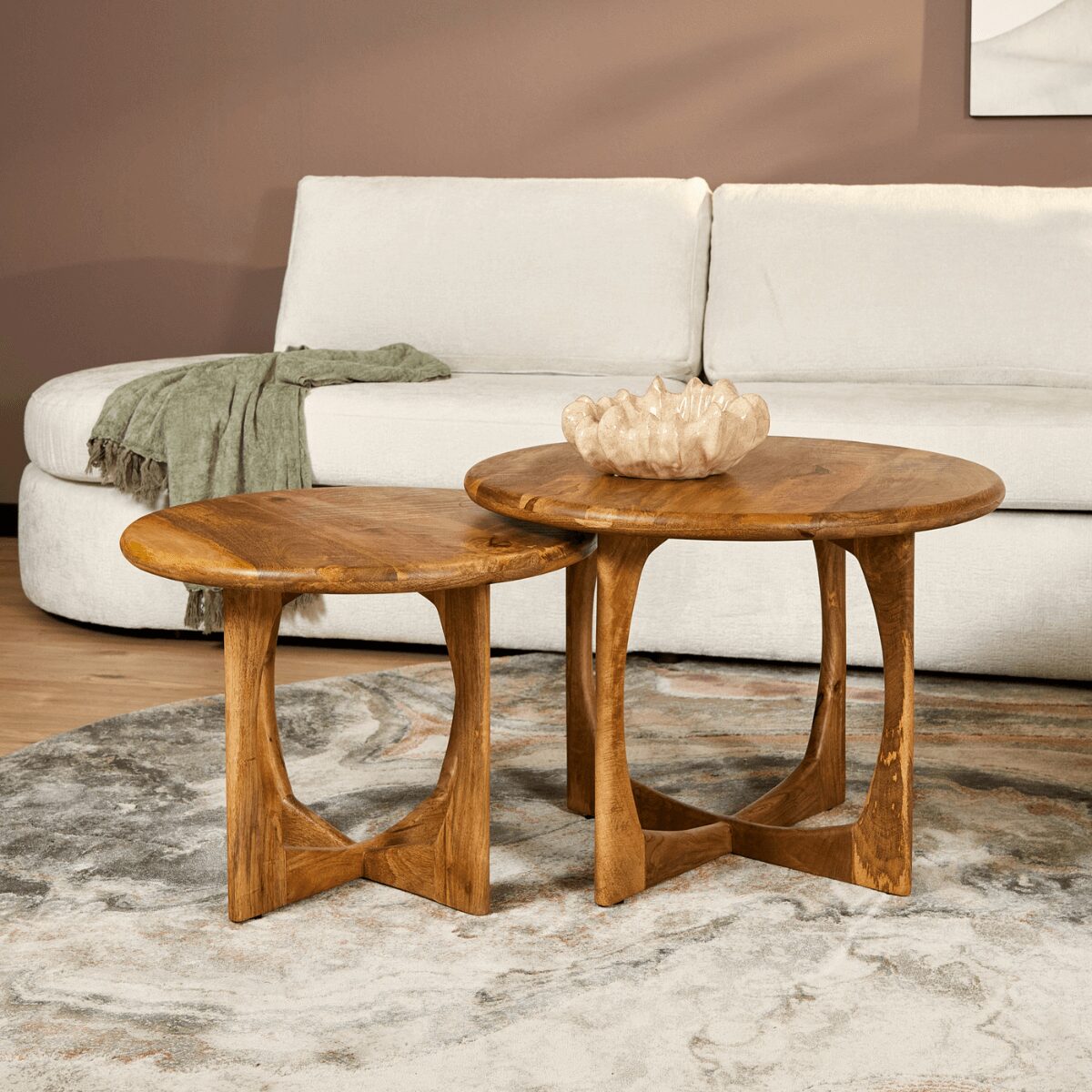 Table d’appoint Milou en bois de manguier naturel – 60 cm