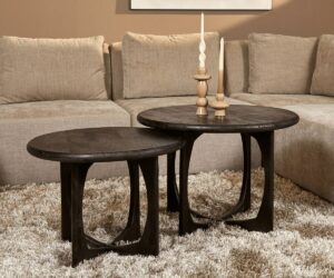 Table d’appoint Milou en bois de manguier noir – 60 cm