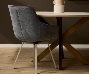 Alternative view of Chaise de salle à manger pivotante Mees anthracite