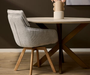 Alternative view of Chaise de salle à manger pivotante Jona taupe