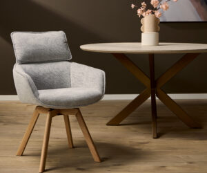 Chaise de salle à manger pivotante Jona taupe