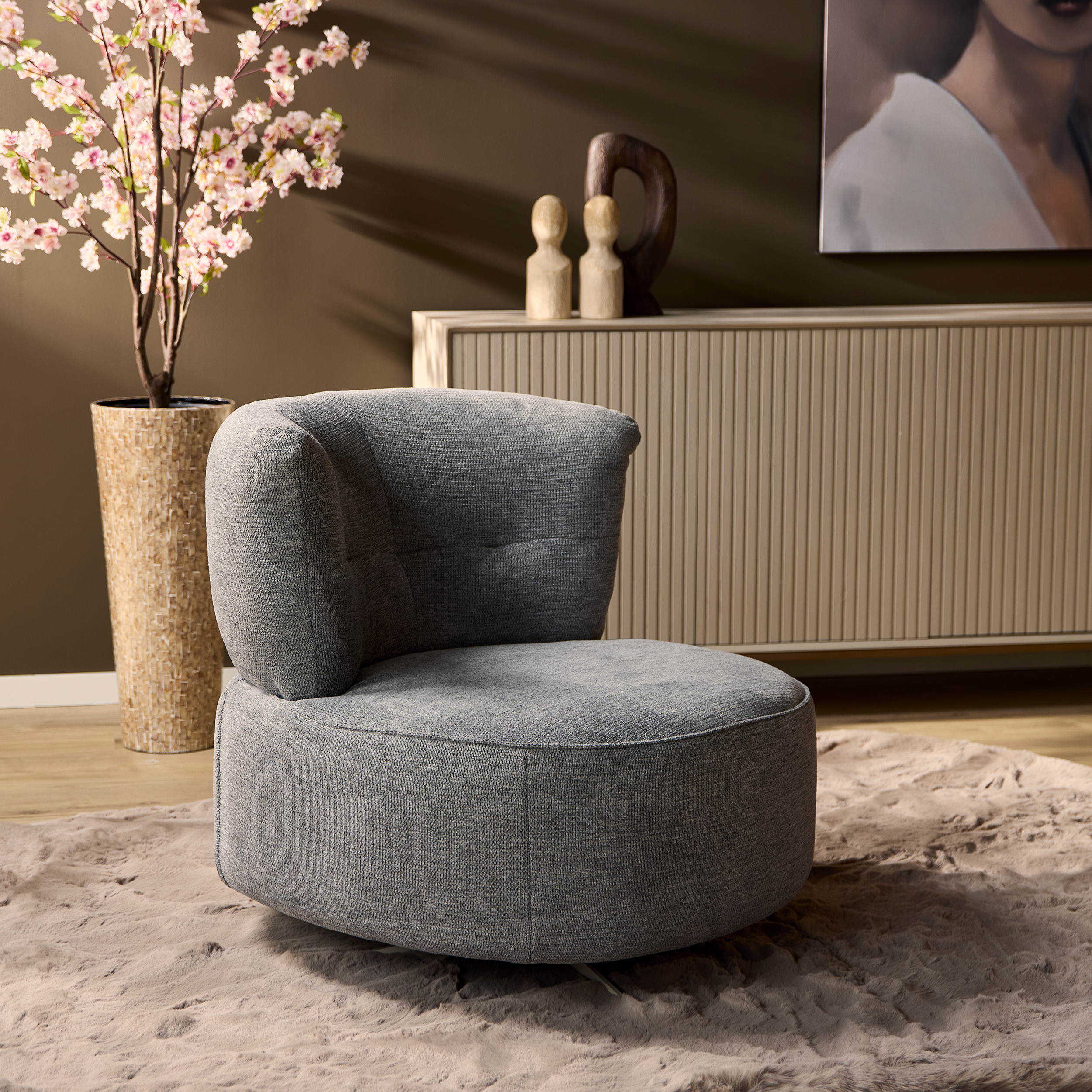 Fauteuil pivotant Fien gris – Image 3