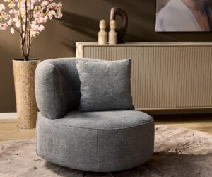Fauteuil pivotant Fien gris