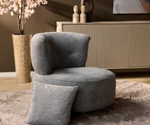 Alternative view of Fauteuil pivotant Fien gris