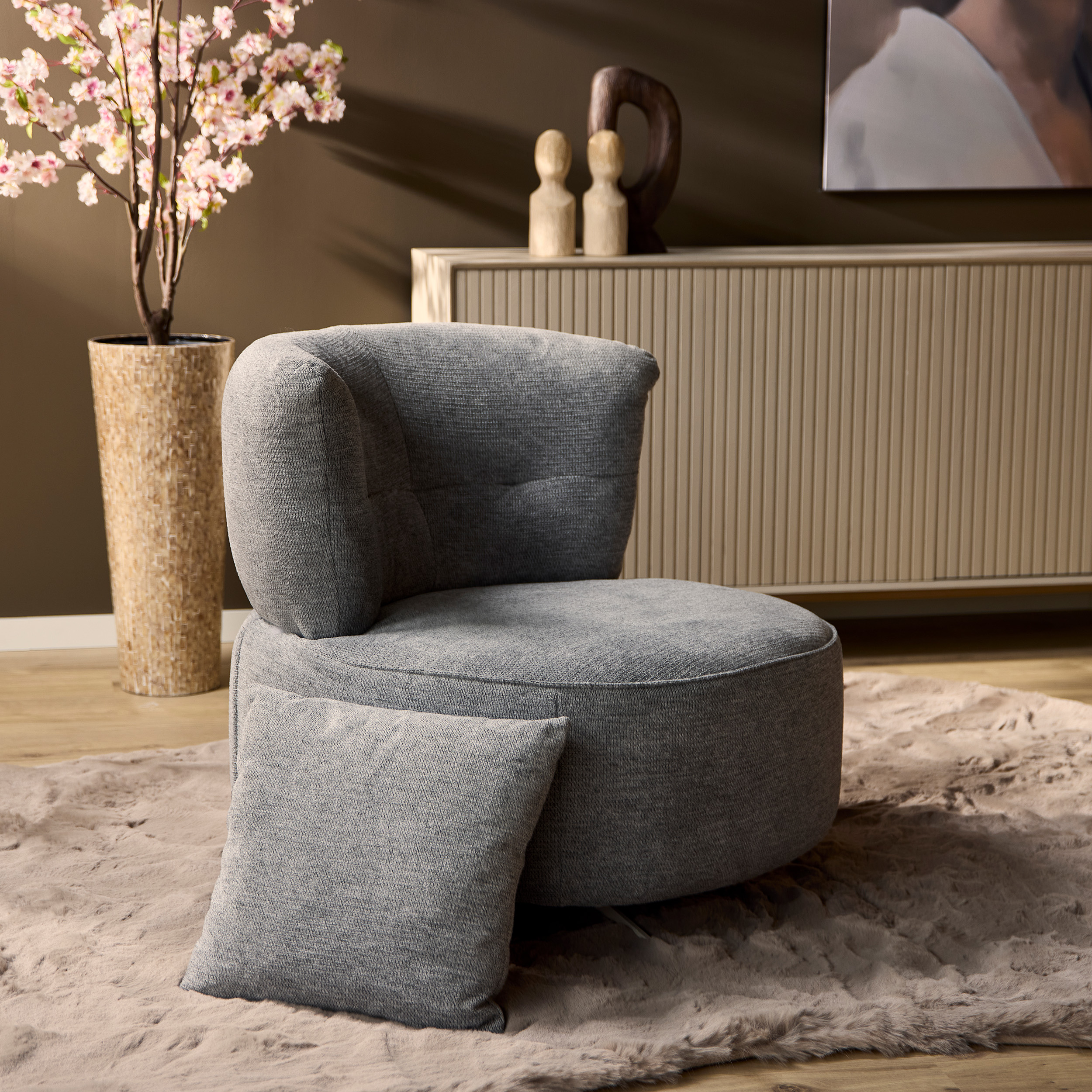 Fauteuil pivotant Fien gris – Image 2