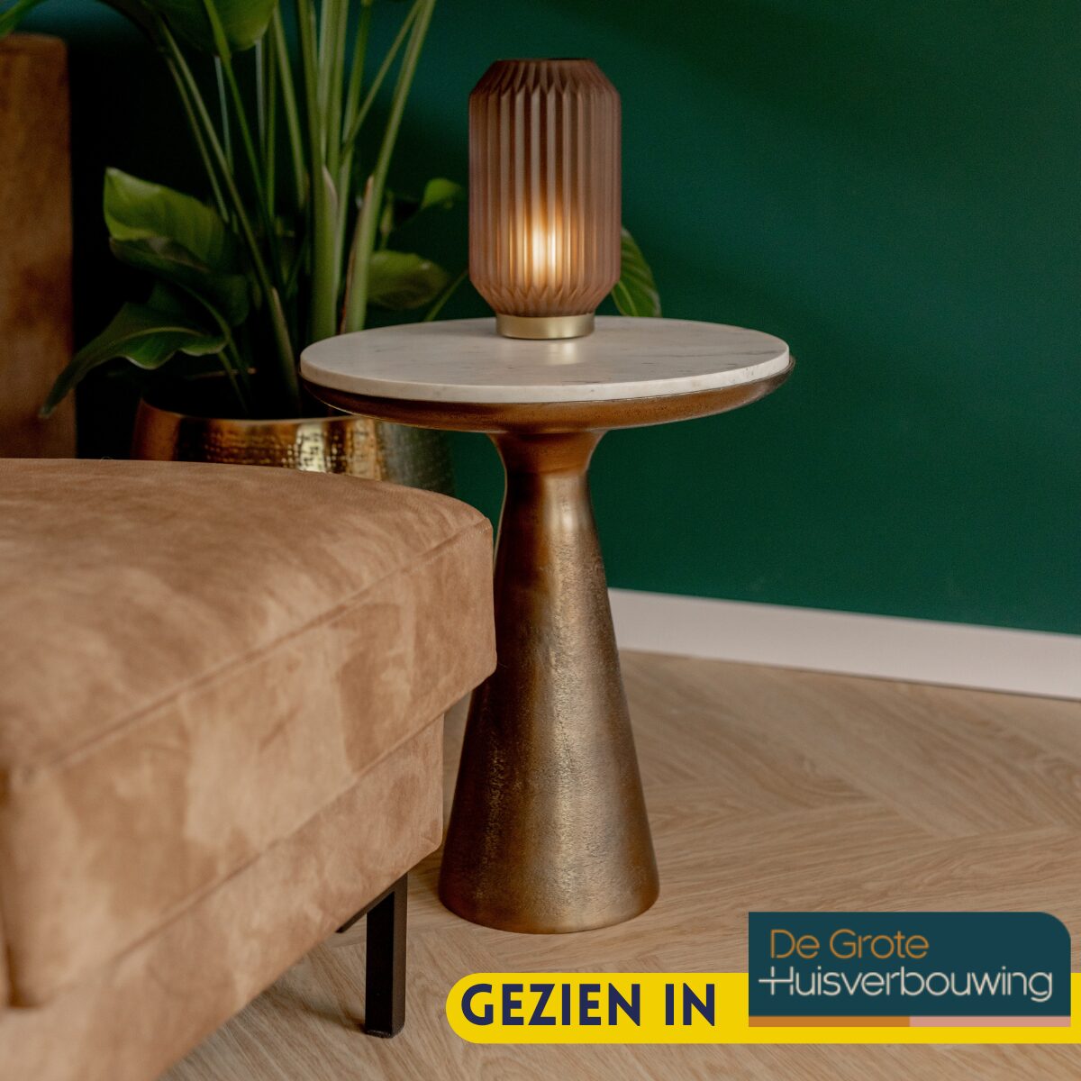 Table d’appoint Essy en marbre blanc/métal – 45 cm – Image 2