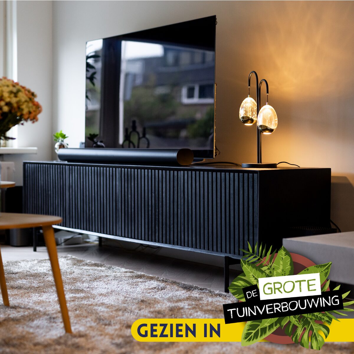 Meuble TV Madison en bois de manguier noir – 210 cm – Image 3